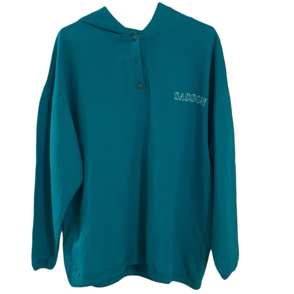 Vintage Sassoon turquoise hoodie 100% pre-shrunk cotton one size fits most